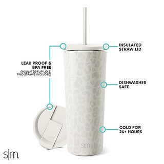 Foto 2 | Venta Internacional - Vaso Aislante Simple Modern con Tapa y Pajita 500 ml