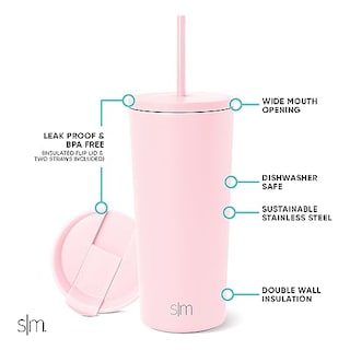 Foto 2 | Venta Internacional - Vaso Aislante Moderno, Sencillo, Con Tapa Y Pajita, 500 Ml