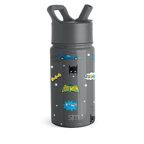 Venta Internacional - Botella De Agua Simple Y Moderna De Dc Comics Batman Kids Con Pajita