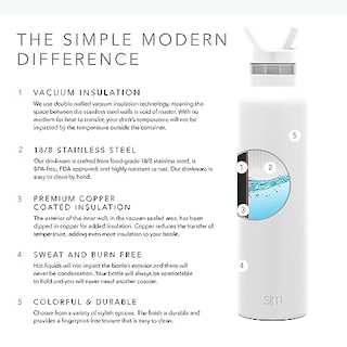 Foto 4 | Venta Internacional - Botella De Agua Simple Modern Ascent Con Tapa De Pajita, 500 Ml