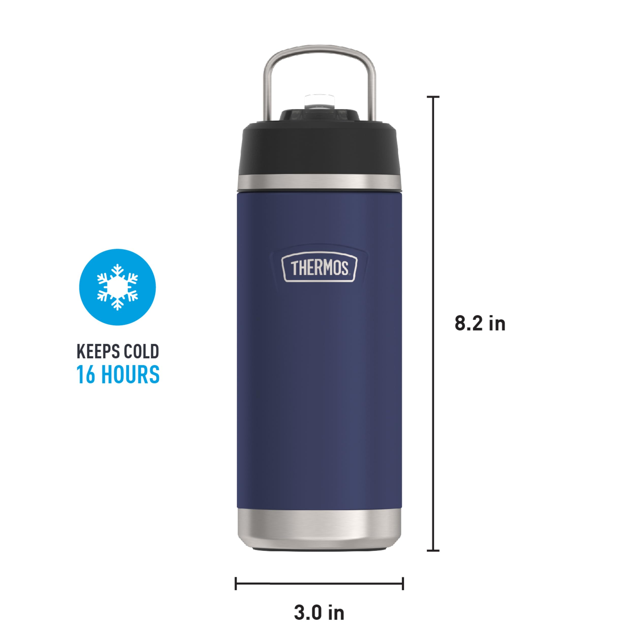 Foto 7 pulgar | Venta Internacional - Botella De Agua Thermos Icon Series De Acero Inoxidable De 500 Ml, Color Azul Marino