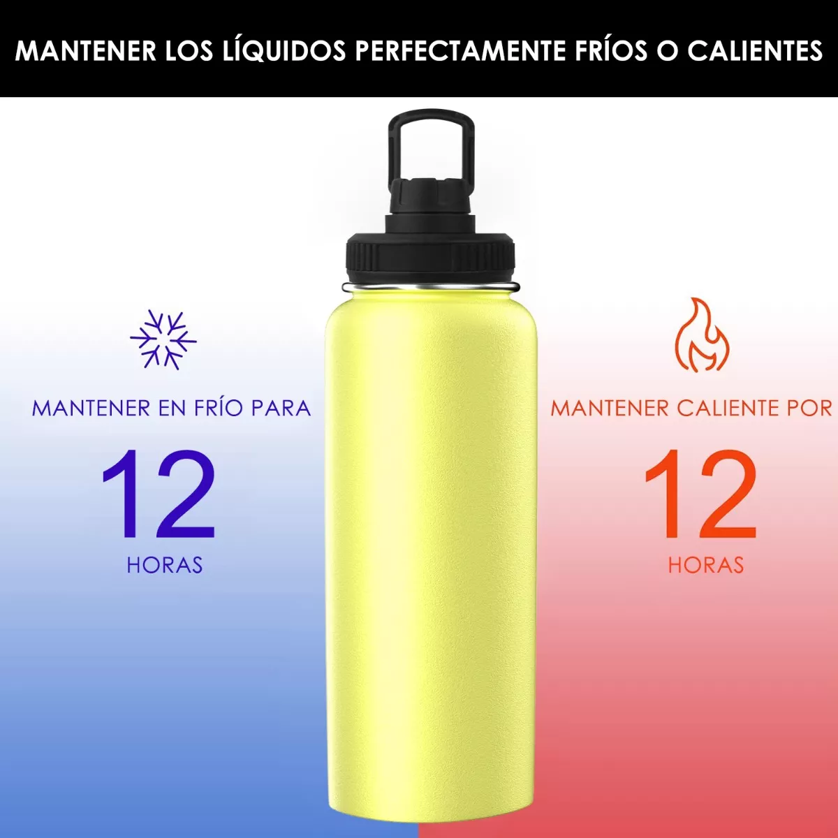Foto 4 pulgar | Botella Eo Safe Imports Esi-12521 Amarilla para Agua Fría o caliente de Acero Inoxidable 1.2 L