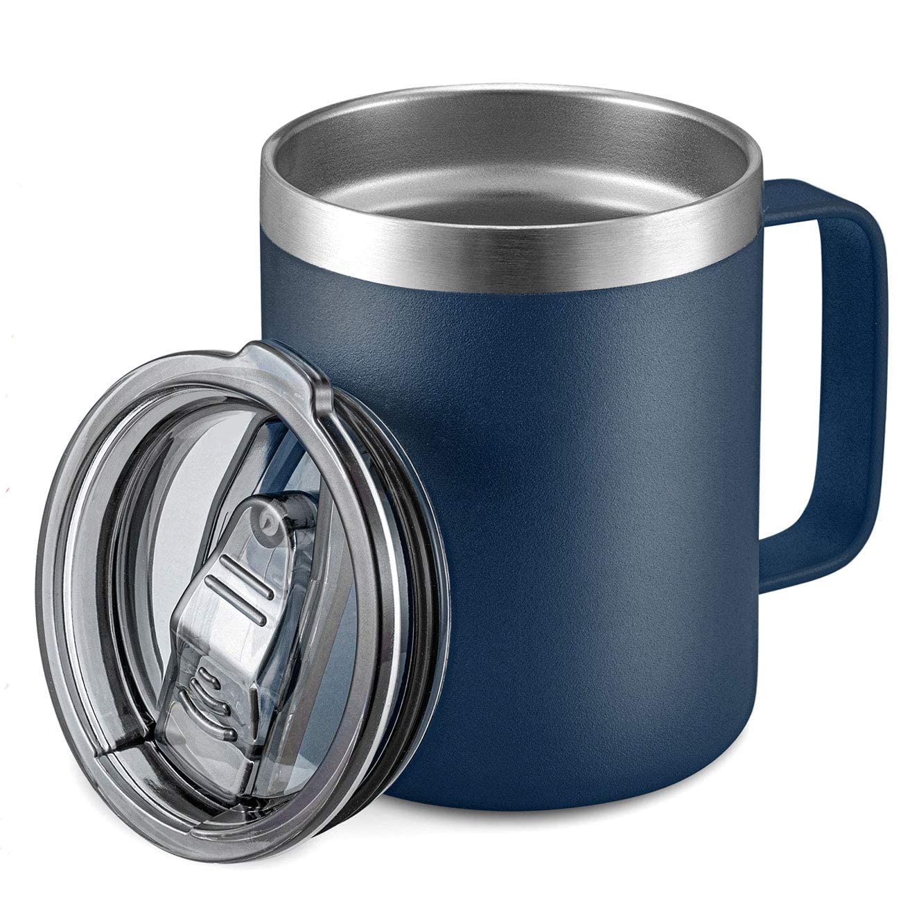 Taza De Café Aloufea De Acero Inoxidable Con Aislamiento De 350 Ml, Color Azul Marino - Venta Internacional.