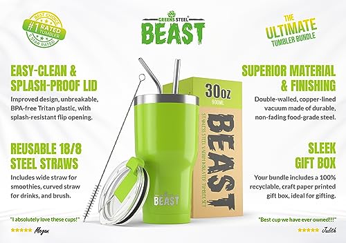 Foto 6 pulgar | Taza para Café Tumbler Greens Steel Beast de 30 Onzas con Aisl - Venta Internacional
