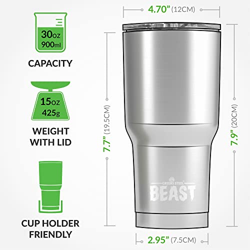 Foto 8 pulgar | Taza para Café Tumbler Greens Steel Beast de 30 Onzas con Aisl - Venta Internacional
