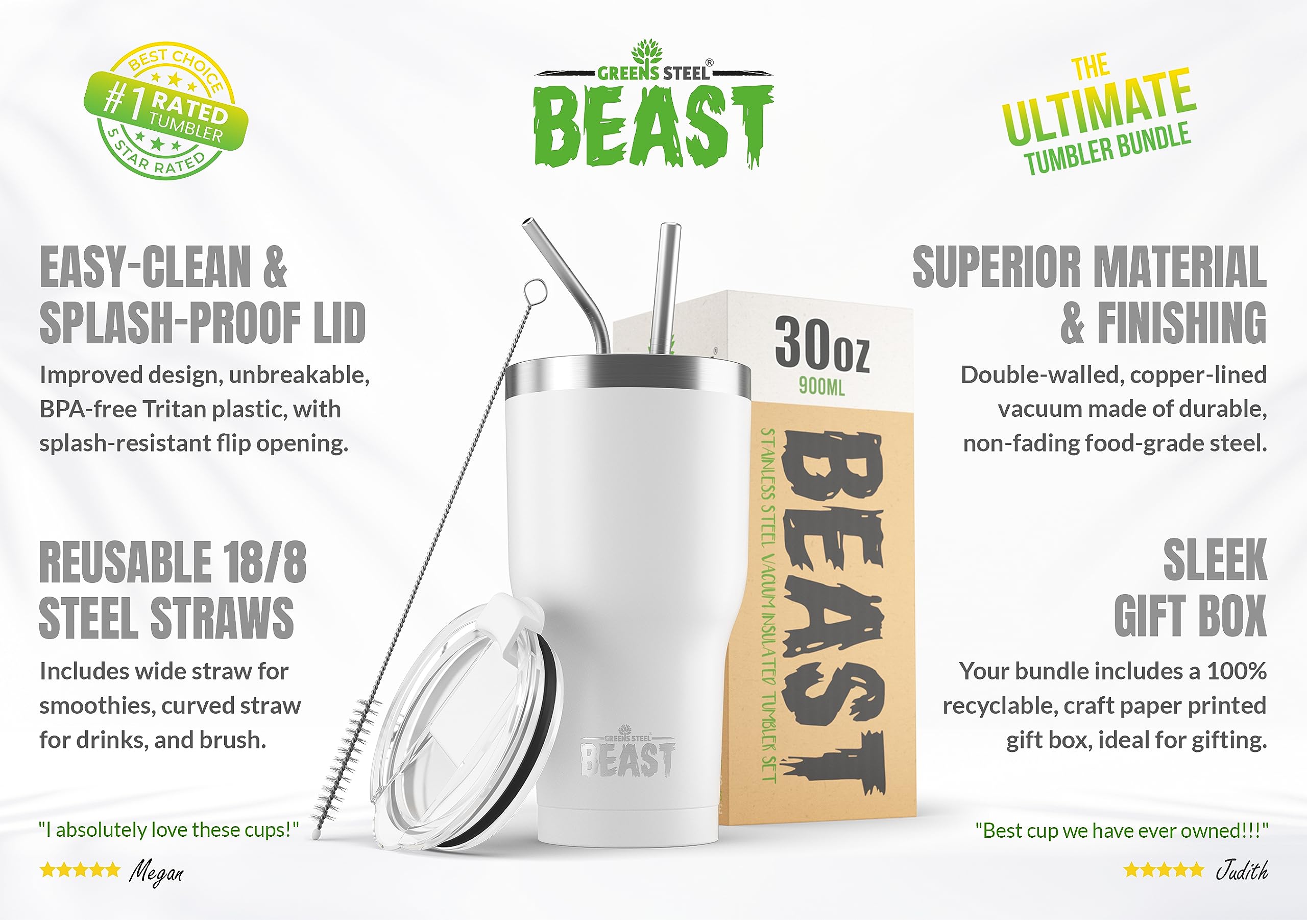 Foto 6 pulgar | Tumbler Greens Steel Beast 887 ml con Aislamiento al Vacío - Venta Internacional