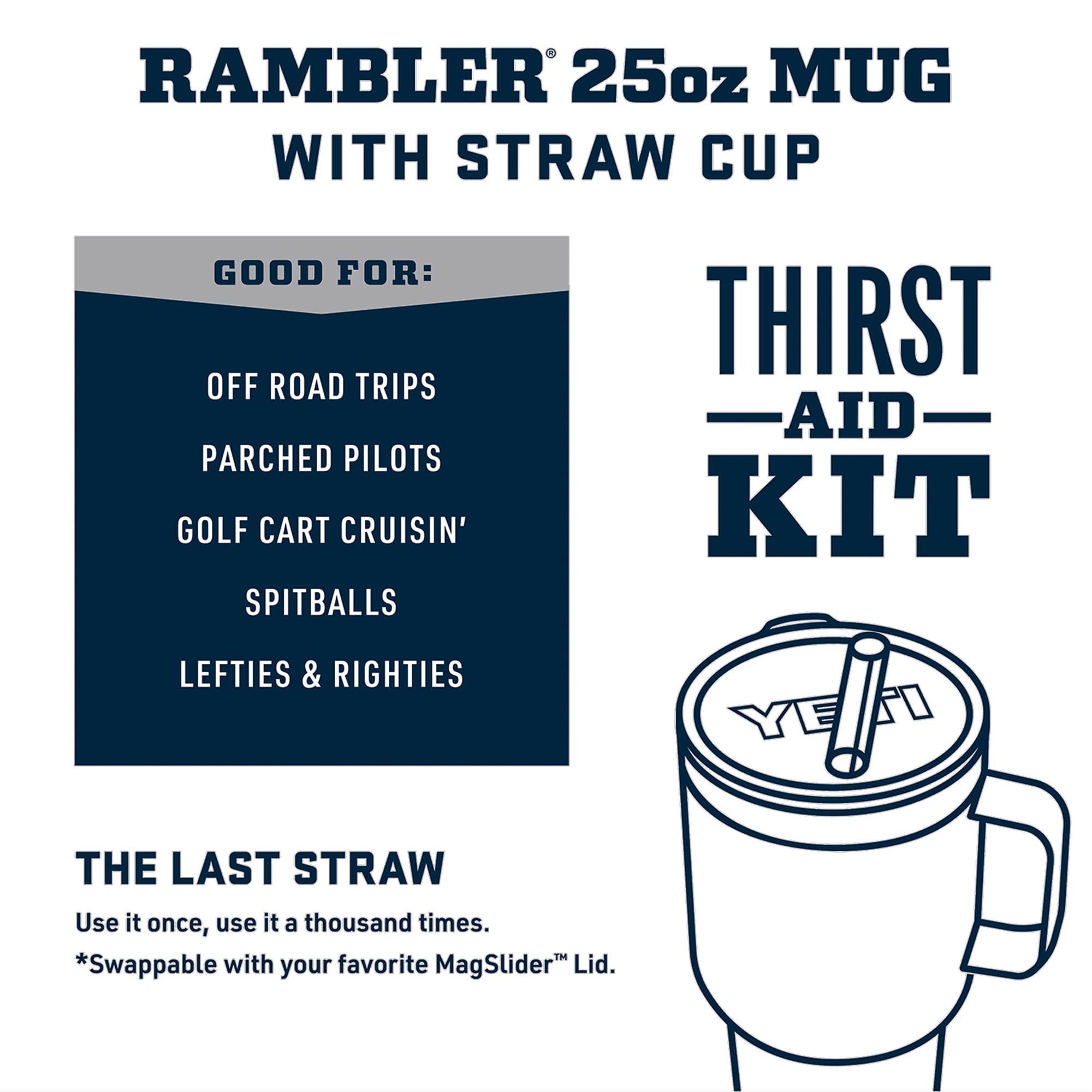 Foto 4 pulgar | Taza Yeti Rambler de 750 ml con Tapa de Pajita de Acero con Aislamiento al Vacío - Venta Internacional
