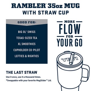 Foto 3 | Taza Yeti Rambler de 1 l con Tapa de Pajita con Aislamiento al Vacío Azul - Venta Internacional