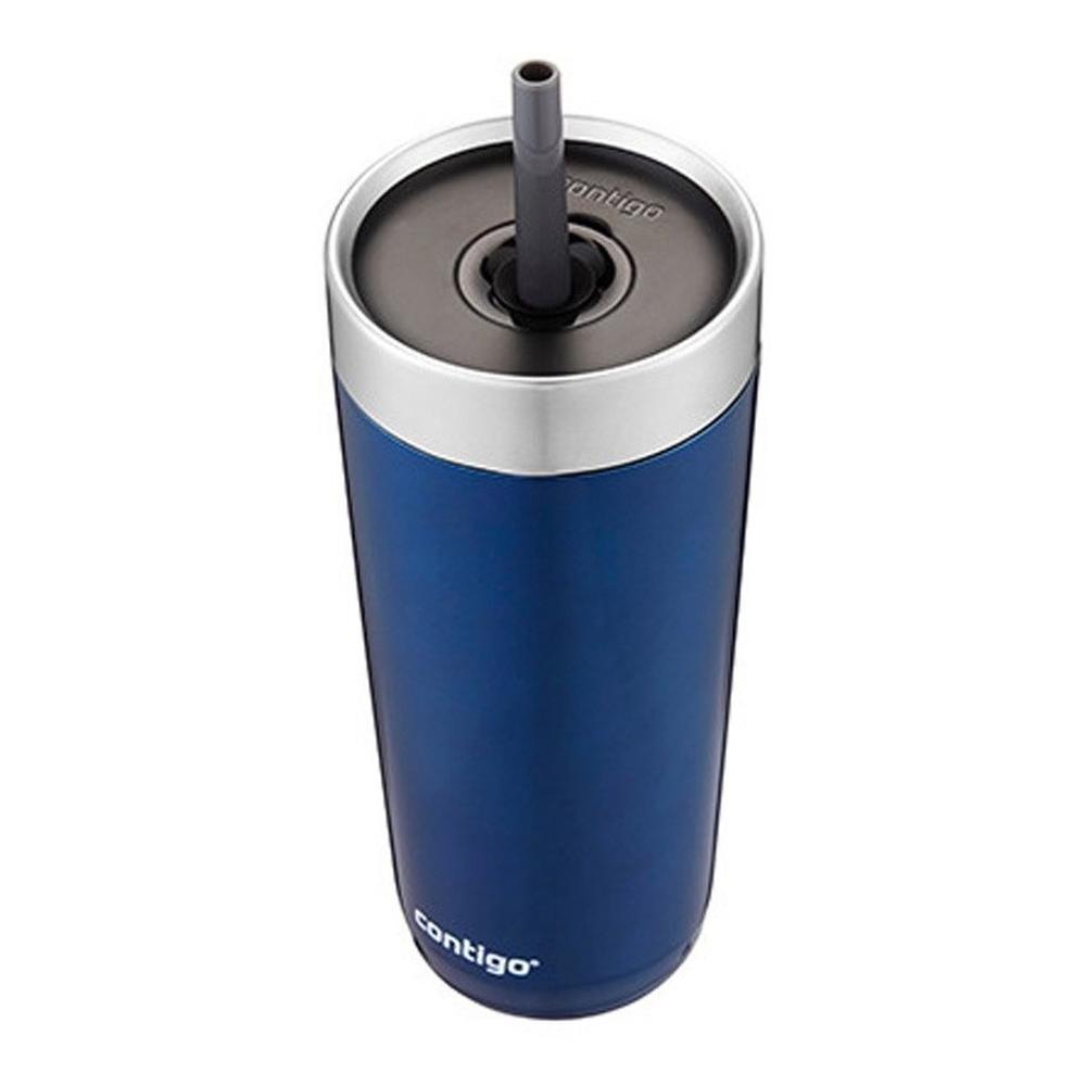 Foto 3 pulgar | Vaso Contigo Luxe Tumbler Azul con Popote de Acero Inoxidable 18 Oz