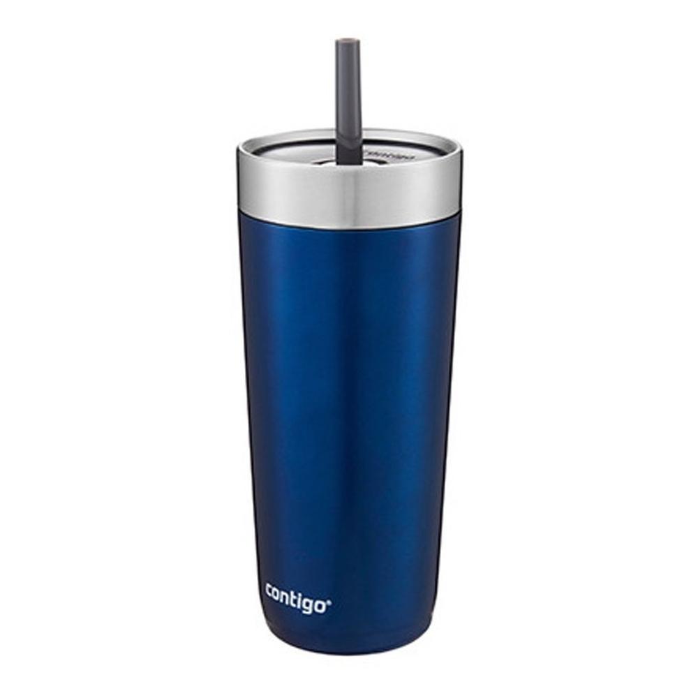 Foto 4 pulgar | Vaso Contigo Luxe Tumbler Azul con Popote de Acero Inoxidable 18 Oz