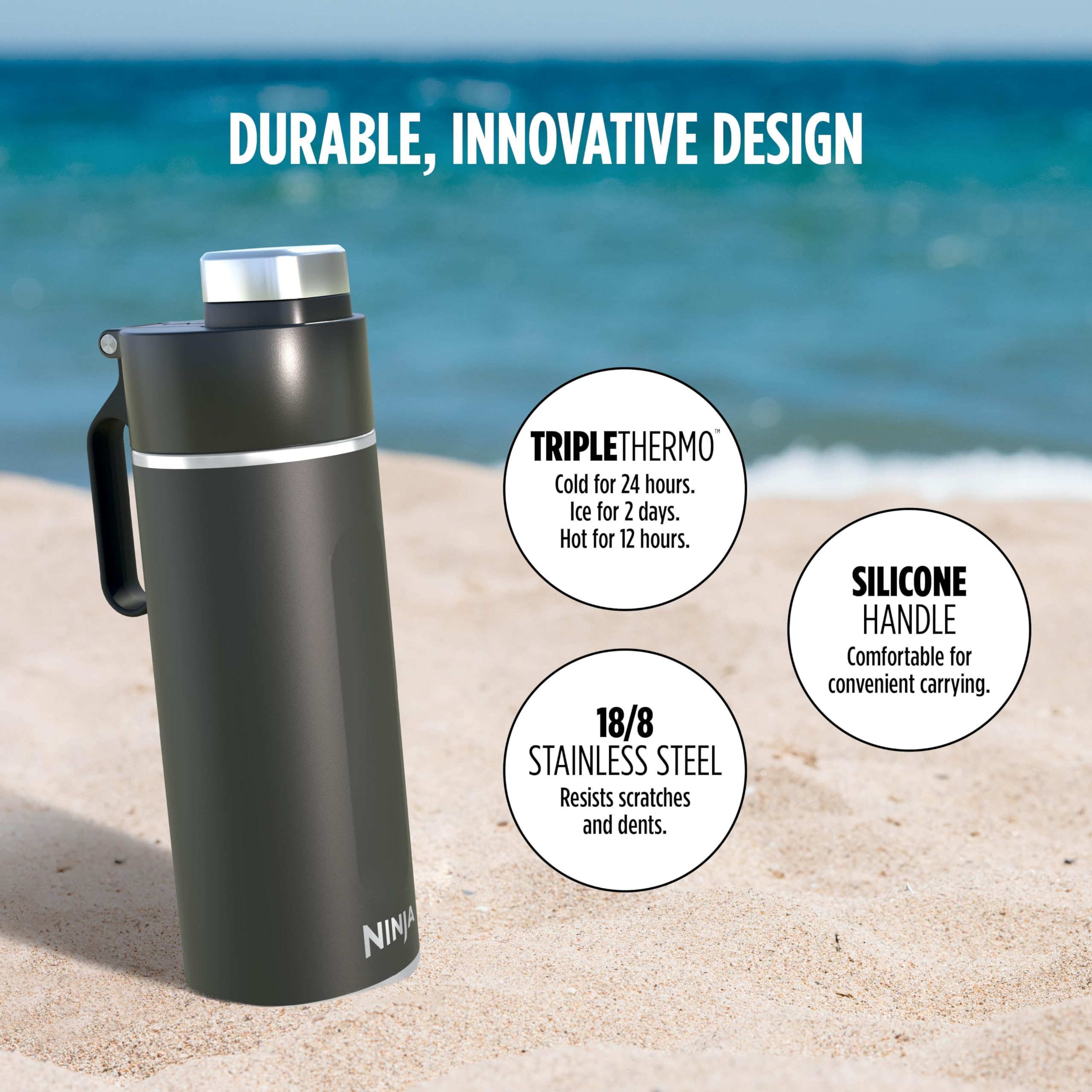 Foto 6 pulgar | Botella de Agua Ninja Thirsti Dw2401bk 700 ml de Acero Inoxidable - Venta Internacional