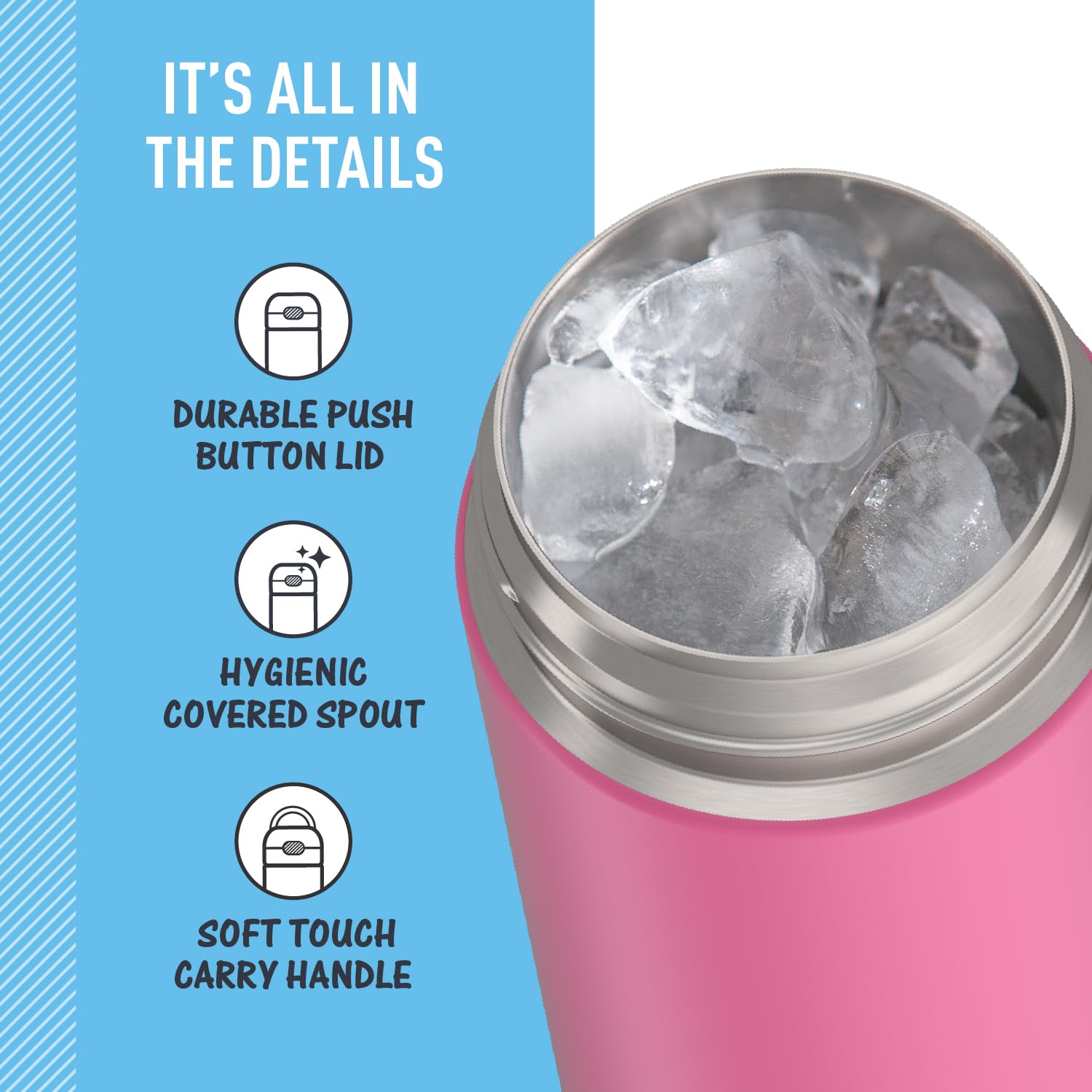 Foto 5 pulgar | Botella Termoaislante al Vacío Thermos Funtainer 473 ml Neon Pink - Venta Internacional