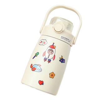 Foto 1 | Termo Kawaii De 750ml Con Popote Estampas Y Charms Resistente