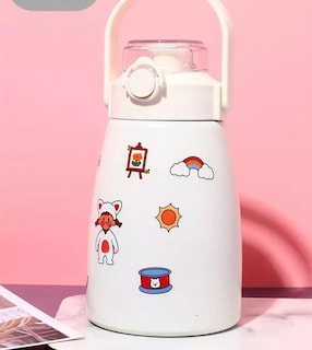 Foto 2 | Termo Kawaii De 750ml Con Popote Estampas Y Charms Resistente