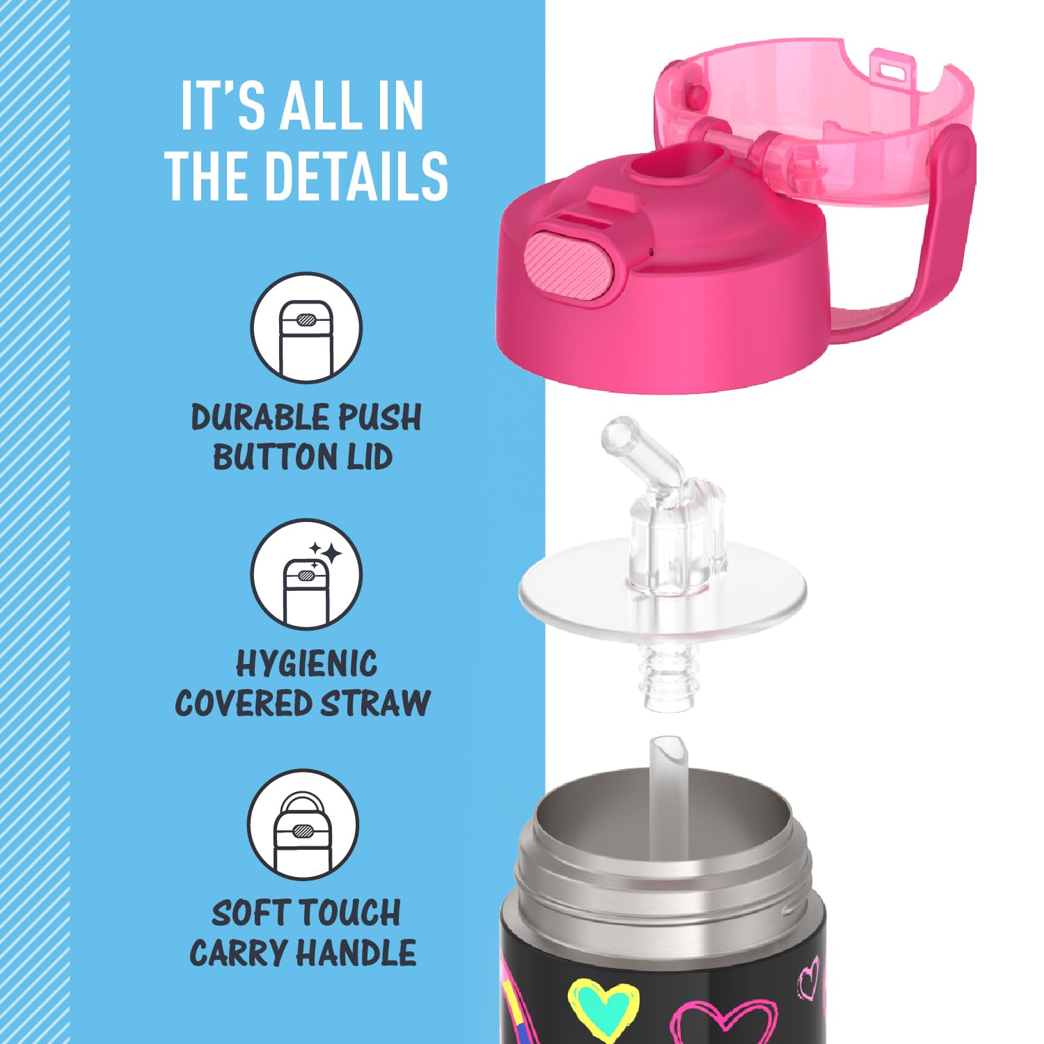 Foto 5 pulgar | Botella de Agua Thermos Funtainer 350 Ml Para Niños De Acero Inoxidable - Venta Internacional