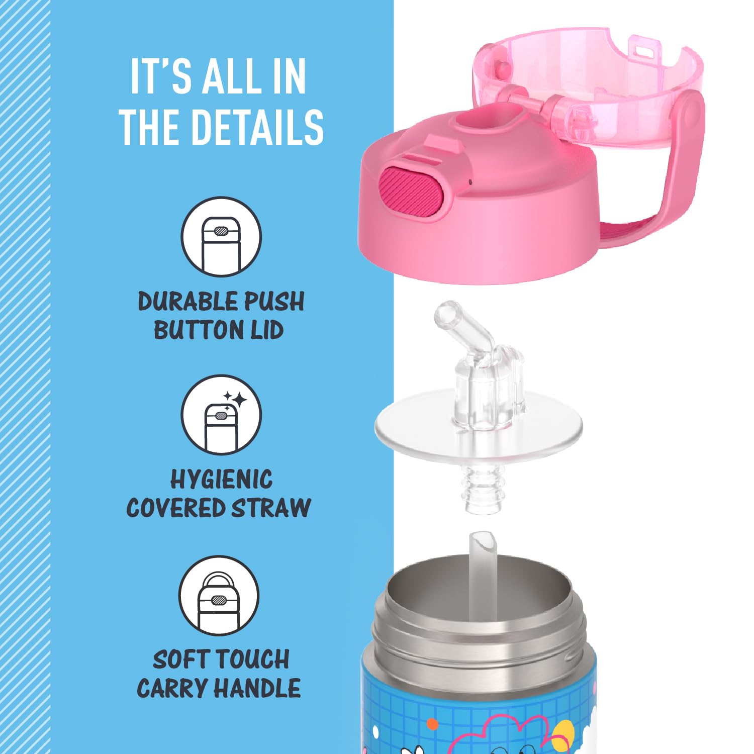 Foto 5 pulgar | Botella de Agua Thermos Funtainer Sketchbook 350 Ml Para Niños - Venta Internacional