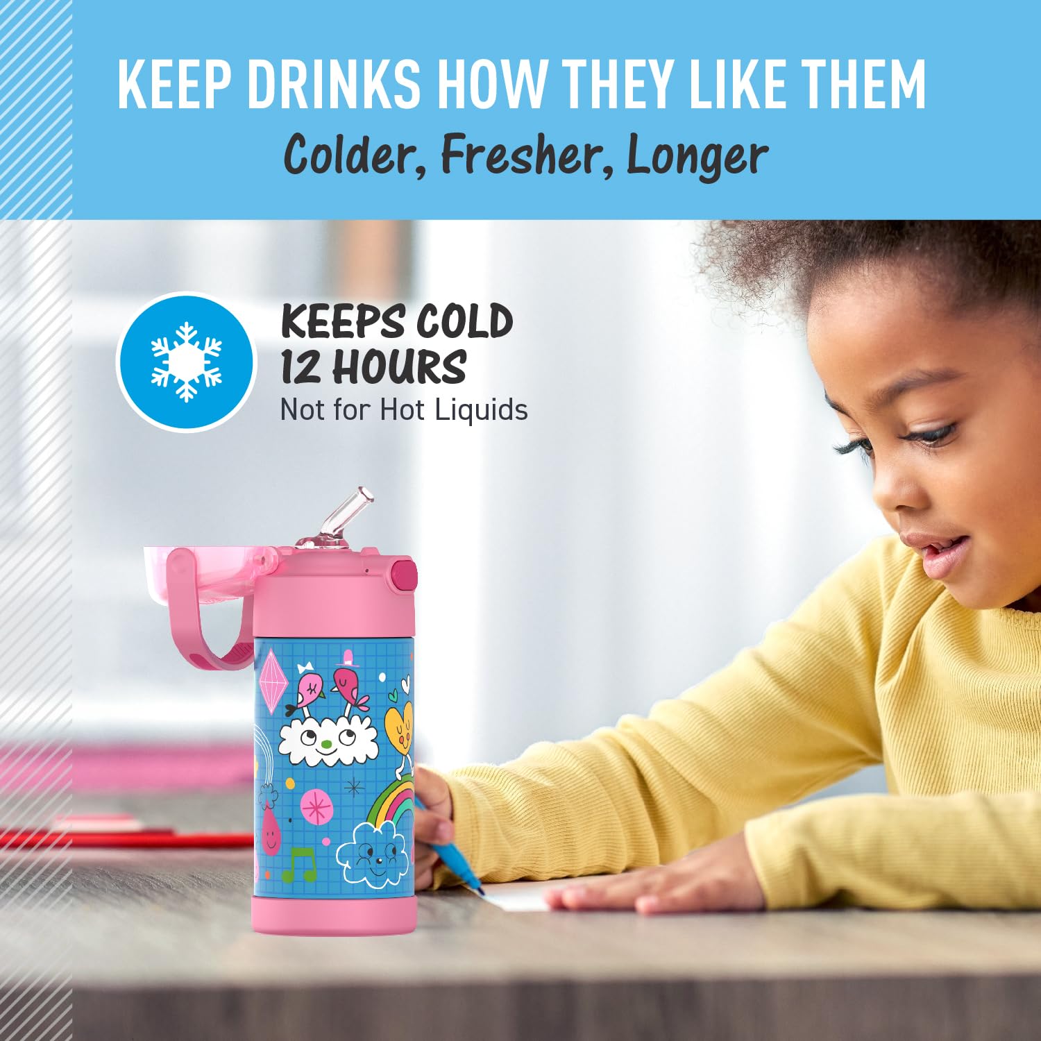 Foto 6 pulgar | Botella de Agua Thermos Funtainer Sketchbook 350 Ml Para Niños - Venta Internacional
