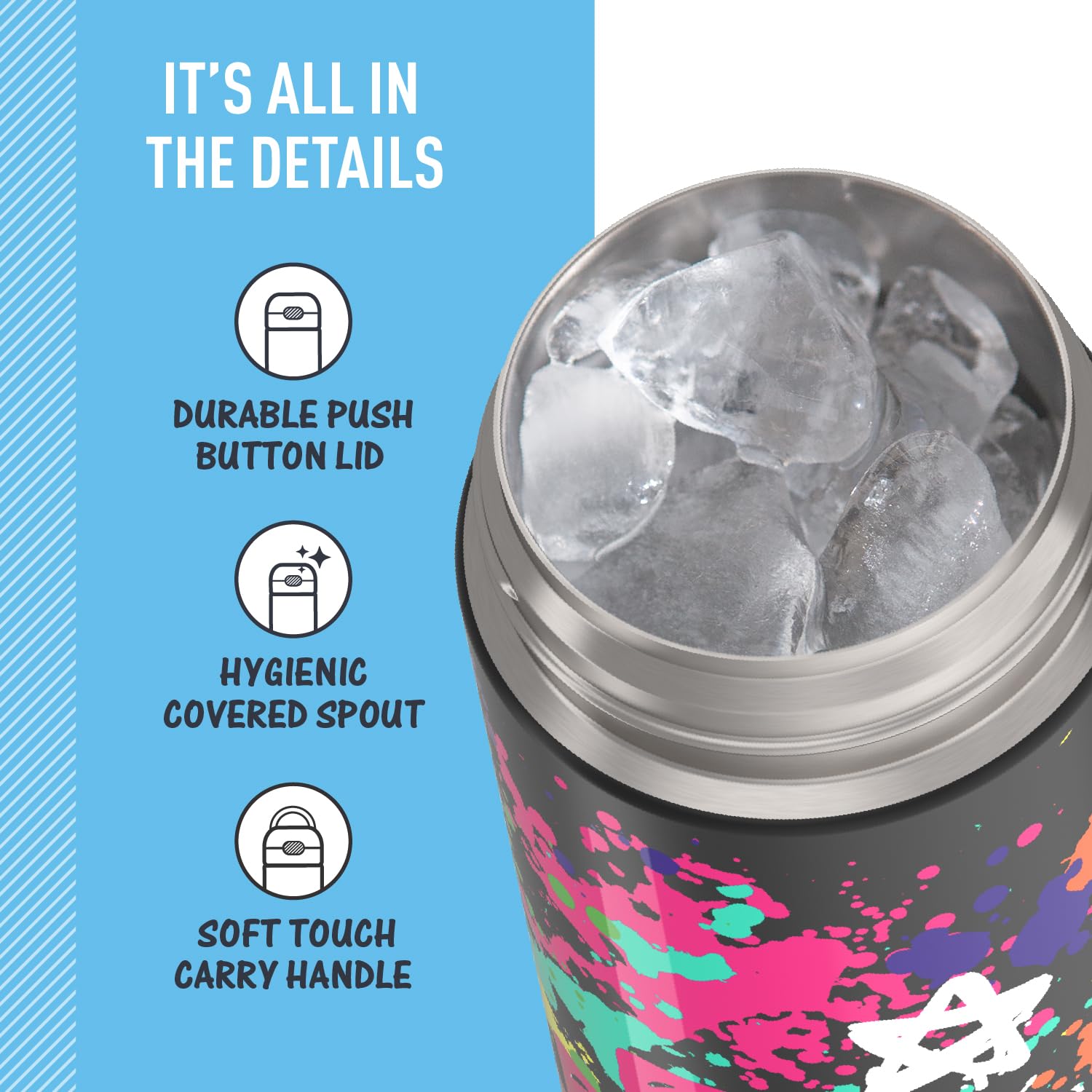 Foto 4 | Botella con Aislamiento al Vacío Thermos Funtainer 473 ml Graffiti Girl - Venta Internacional