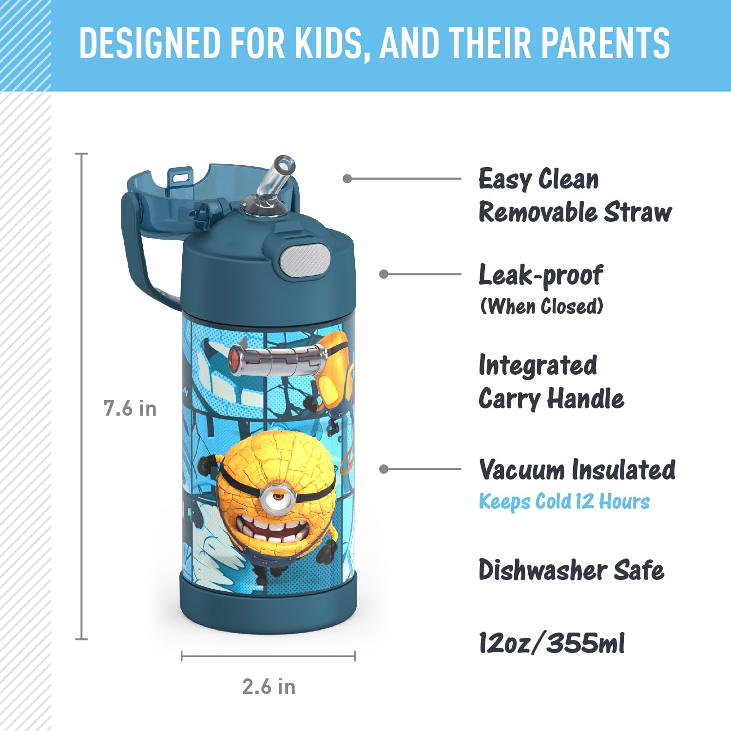 Foto 3 pulgar | Botella de Agua Thermos Funtainer Despicable Me 4 Kids 350 ml - Venta Internacional