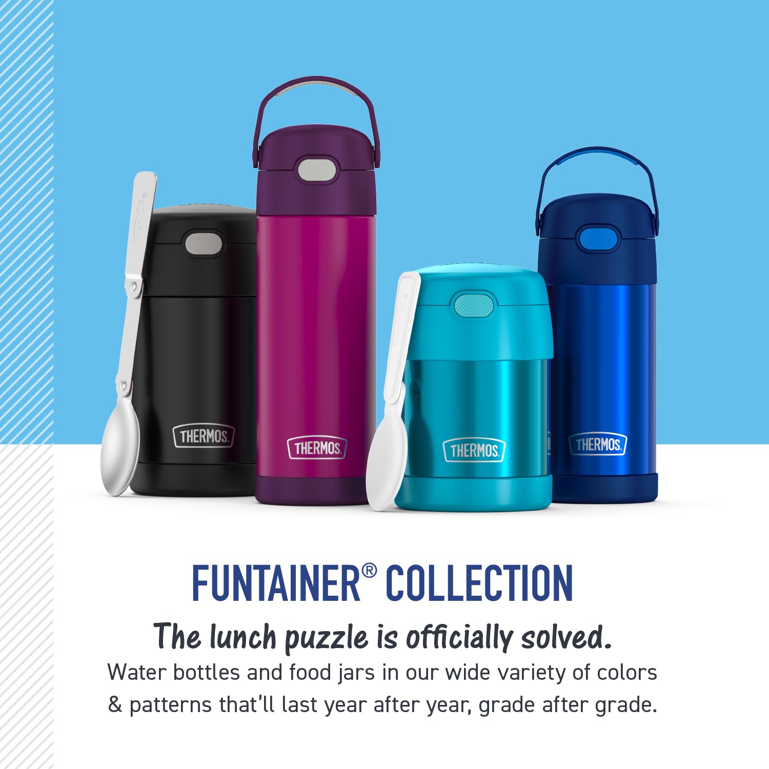 Foto 7 pulgar | Botella con Aislamiento al Vacío Thermos Funtainer Wavy Checkers de 473 Ml - Venta Internacional