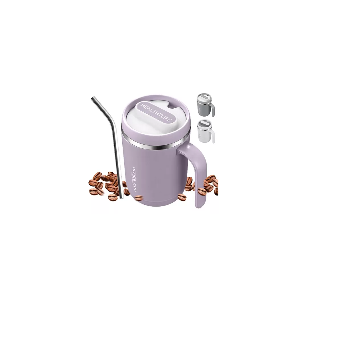 Foto 3 pulgar | Taza De Café De Acero Inoxidable De 500ml Con Asa Eo Safe Imports Esi-14195 Violeta