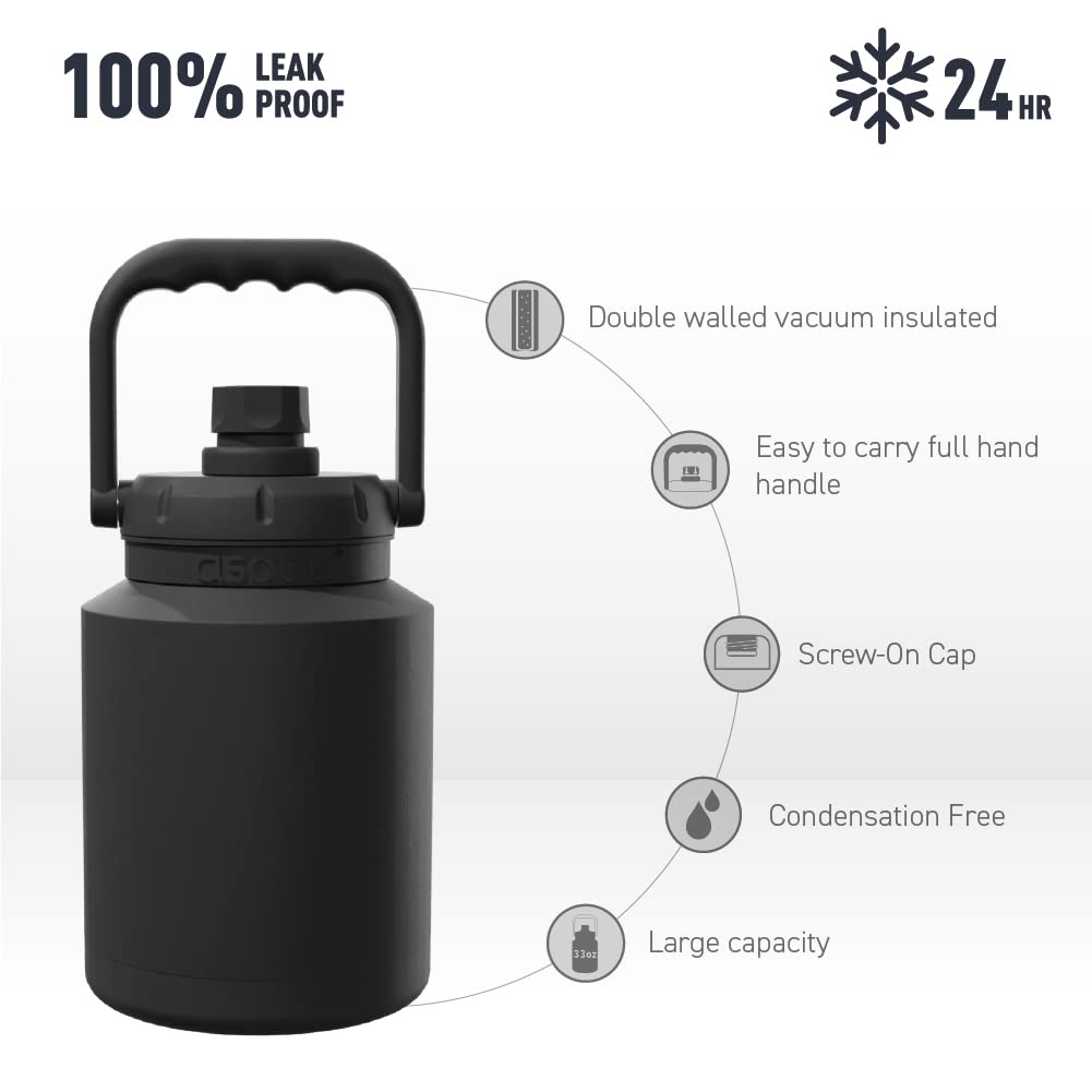 Foto 2 | Jarra de Agua Asobu Puramic™ Mini de Acero Inoxidable de 1 Litro Negra - Venta Internacional