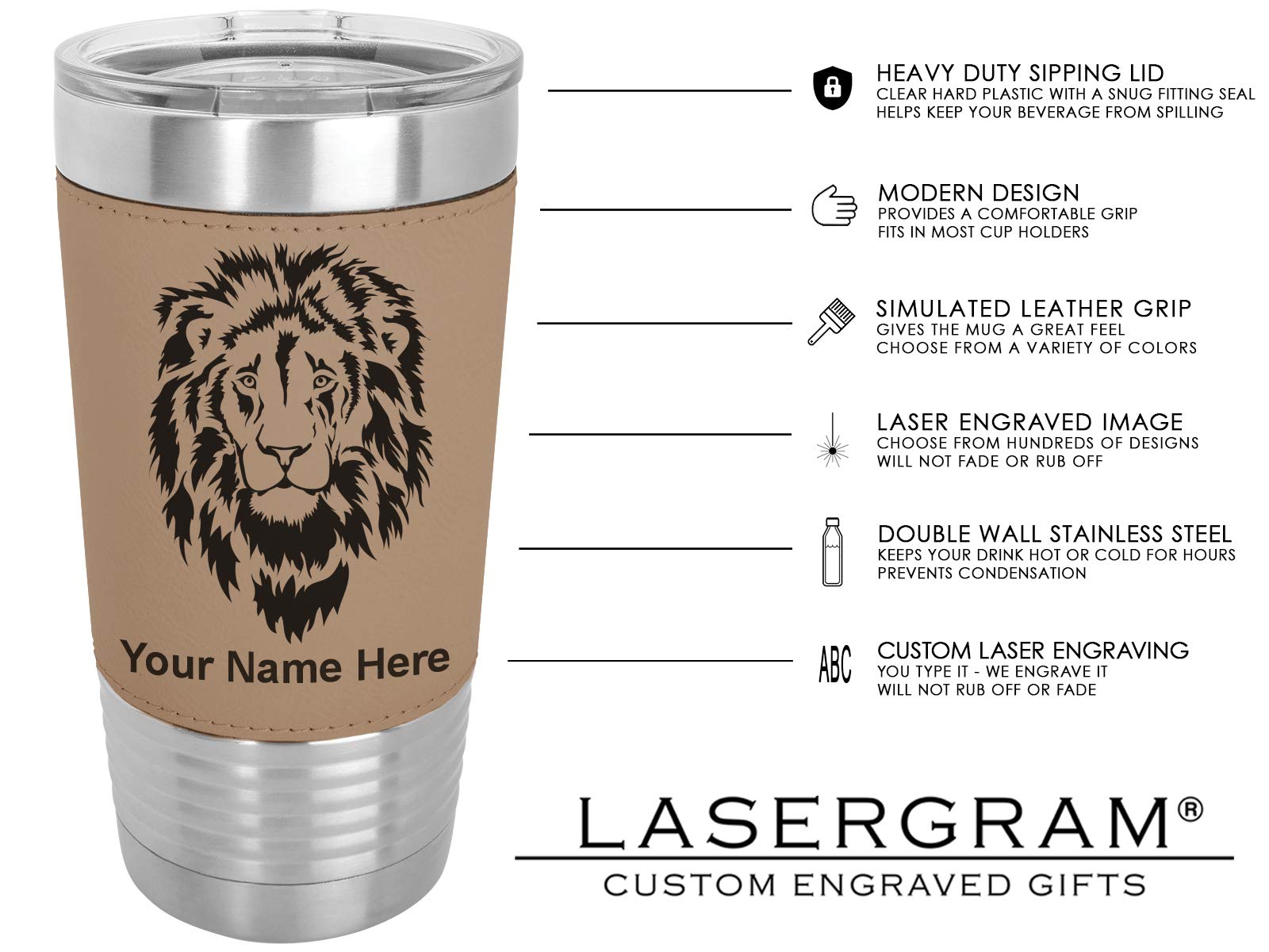 Foto 7 pulgar | Taza De Viaje Lasergram Con Aislamiento Al Vacío, 600 Ml, Con Diseño De Gallo - Venta Internacional.