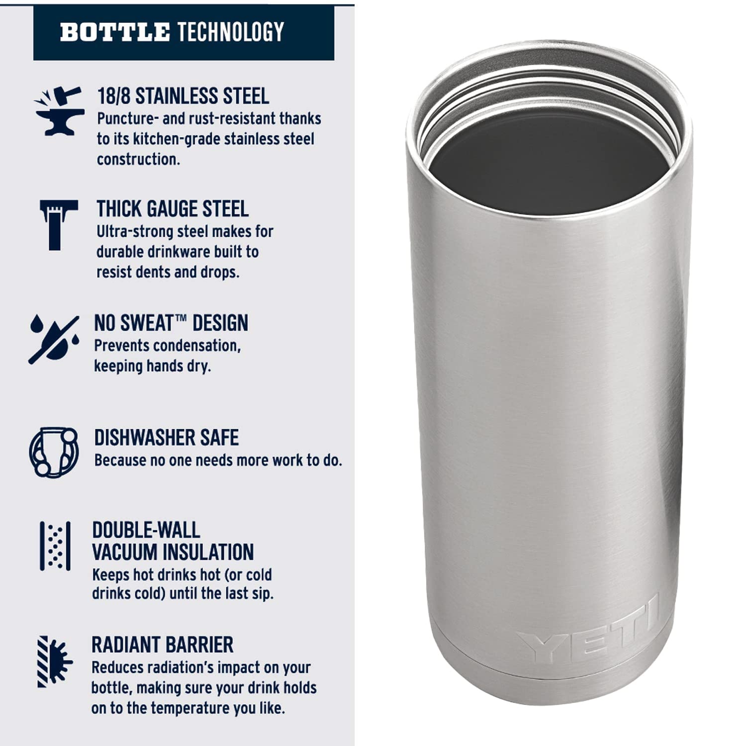 Foto 5 pulgar | Botella Yeti Rambler De Acero Inoxidable Con Aislamiento Al Vacío De 530 Ml - Venta Internacional.