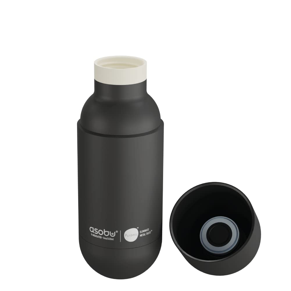 Botella De Agua Asobu Orb De Acero Inoxidable Con Aislamiento De 420 Ml, Negra - Venta Internacional.