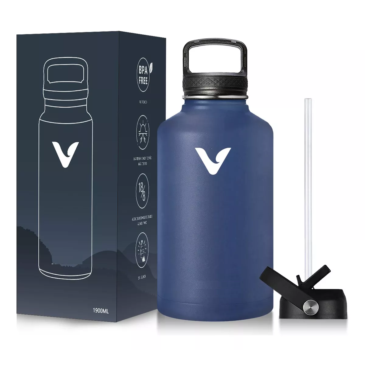 Foto 1 | Termo Vaso-botella Azul de Acero Inoxidable