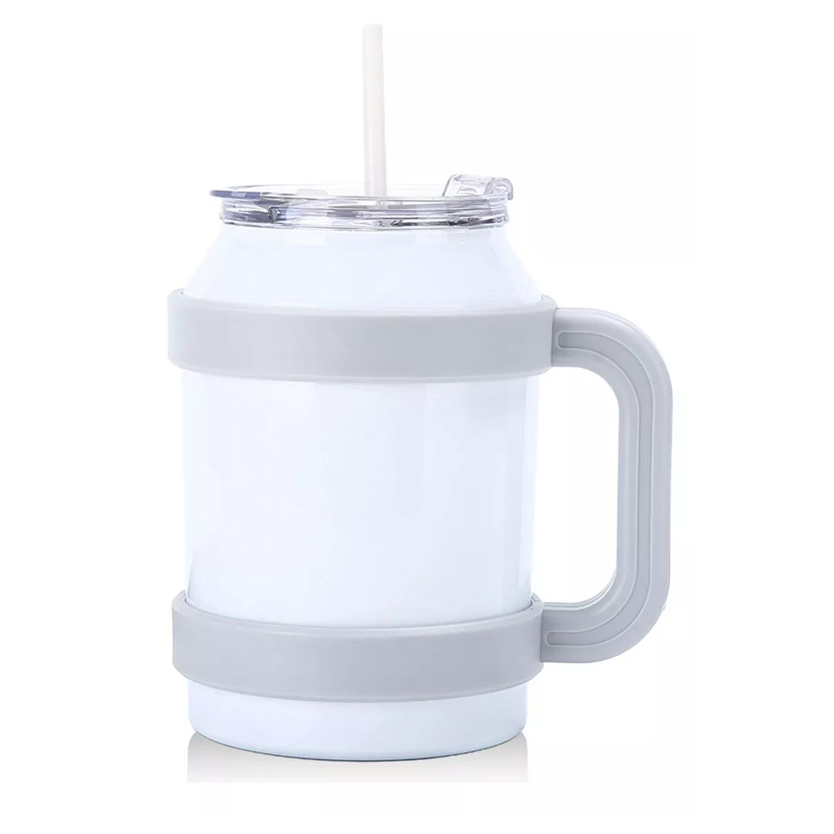 Foto 2 pulgar | Vaso Térmico de Acero Inoxidable Blanco 50 Oz con Popote y Asa