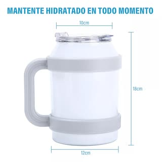 Foto 3 | Vaso Térmico de Acero Inoxidable Blanco 50 Oz con Popote y Asa