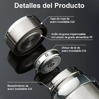 Foto 3 | Termo De Acero Inoxidable Aislado Al Vacío 1000ml 3 Pack Eo Safe Imports Esi-15972 Plata