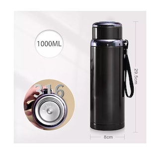 Foto 2 | Termo De Acero Inoxidable Aislado Al Vacío 1000ml 3 Pack Eo Safe Imports Esi-15971 Negro