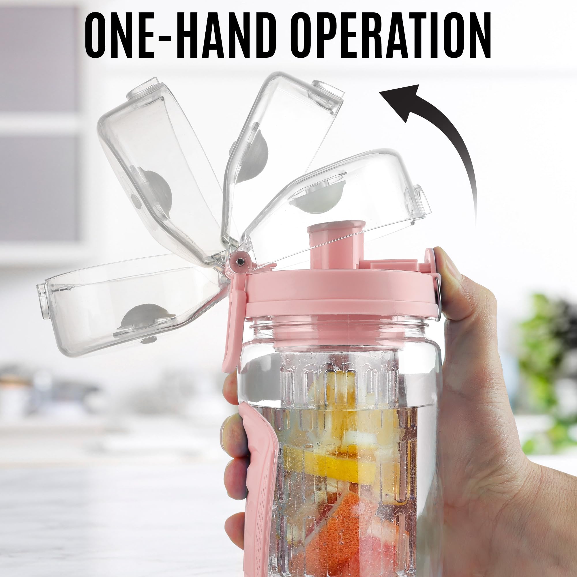 Foto 7 pulgar | Botella De Agua Zulay De 1 Litro Con Infusor De Fruta, A Prueba De Fugas, Color Rosa - Venta Internacional.