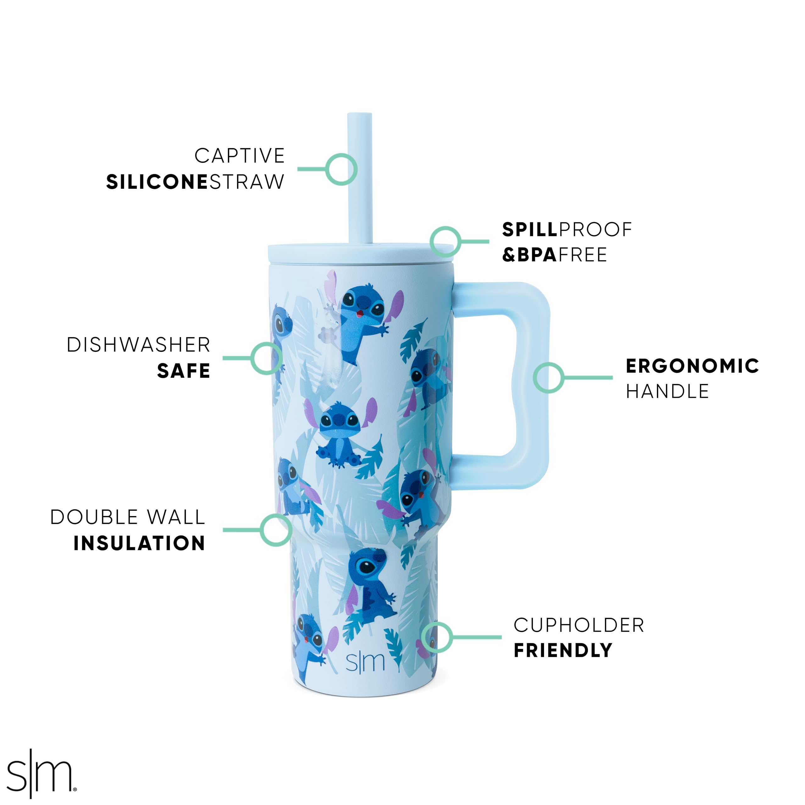 Foto 3 pulgar | Vaso Sencillo Y Moderno De Disney Kids Trek Tropical Stitch, 700 Ml - Venta Internacional.