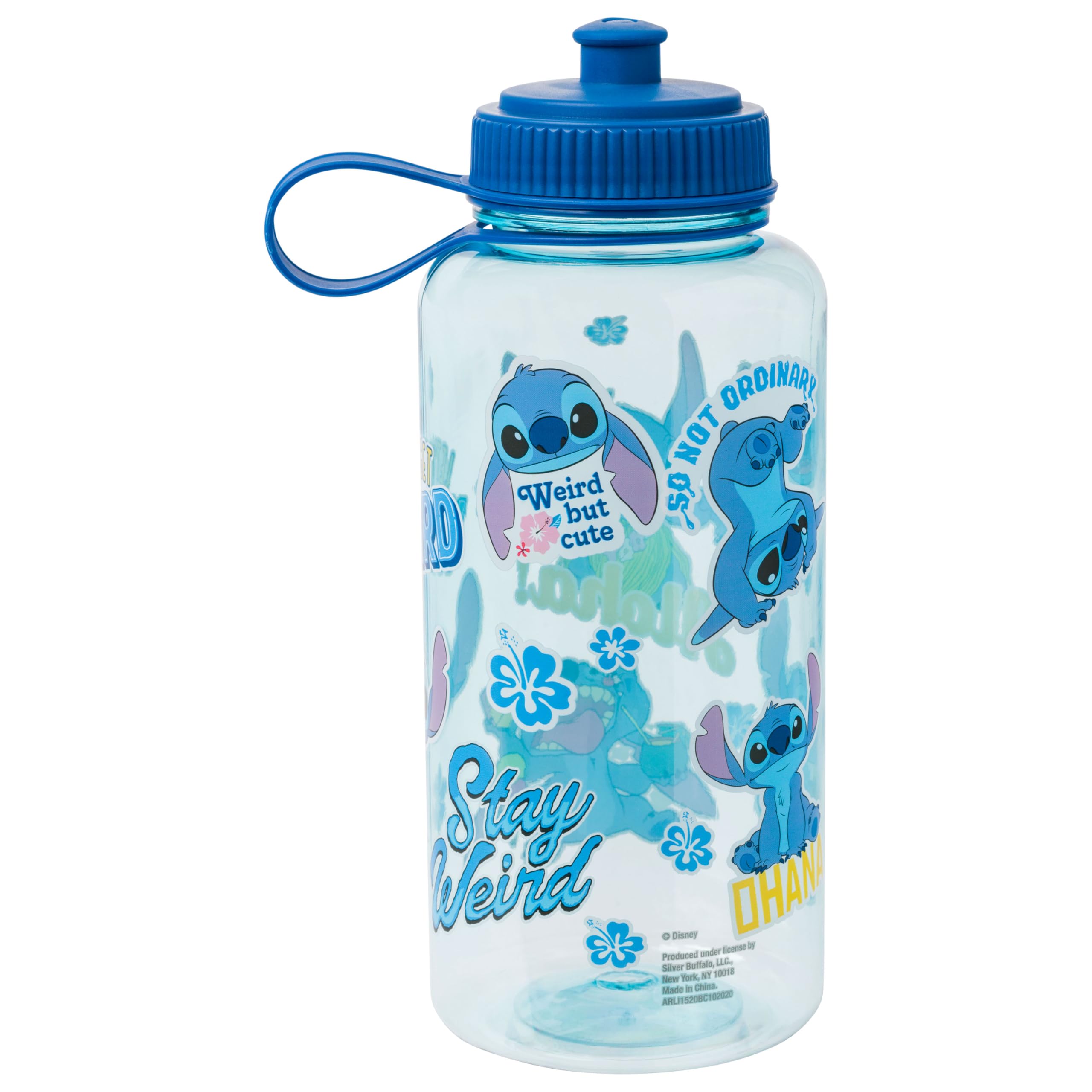 Botella De Agua Silver Buffalo Disney Lilo And Stitch 1l - Venta Internacional.