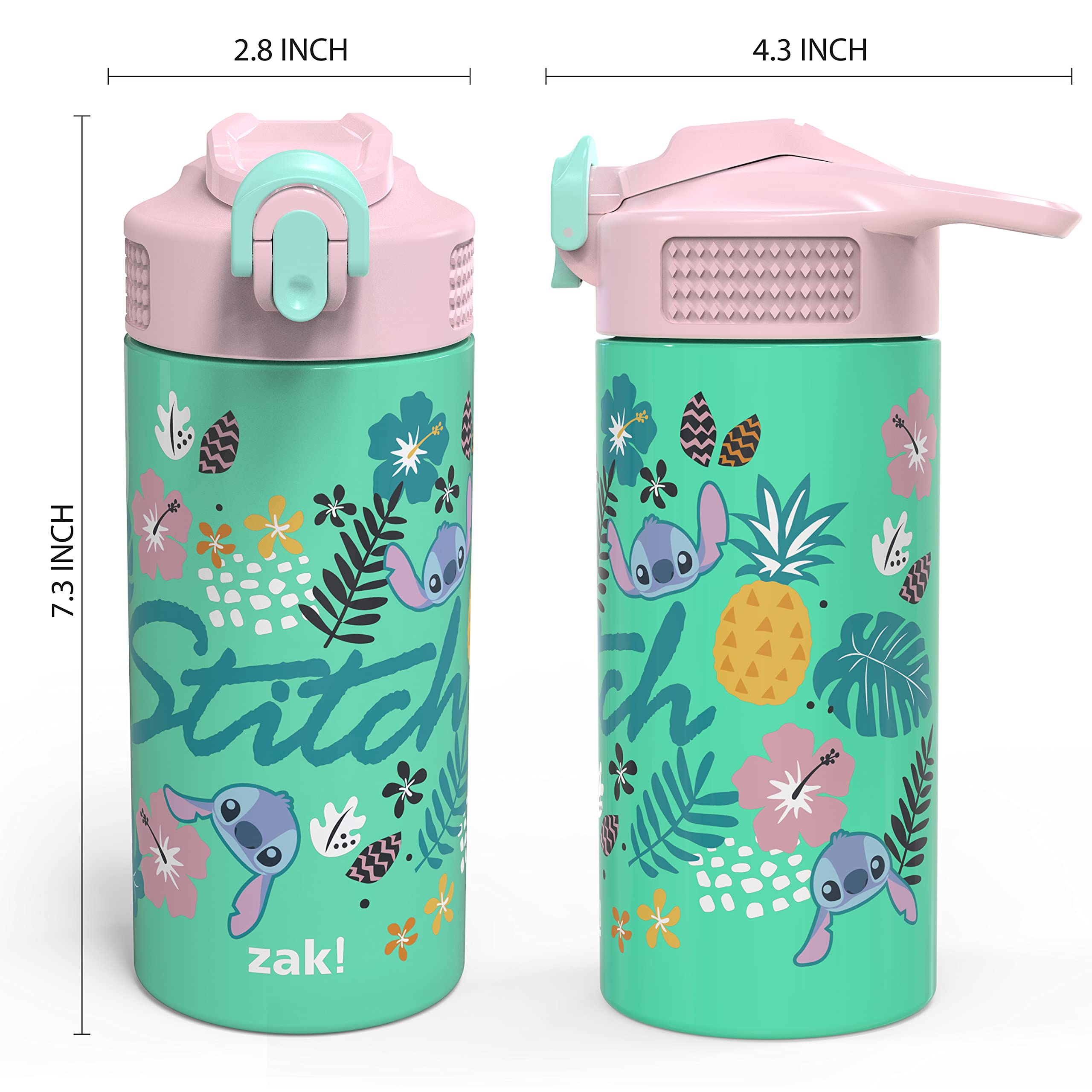 Foto 6 | Botella De Agua Zak! Disney Lilo And Stitch De Acero Inoxidable 414 - Venta Internacional.