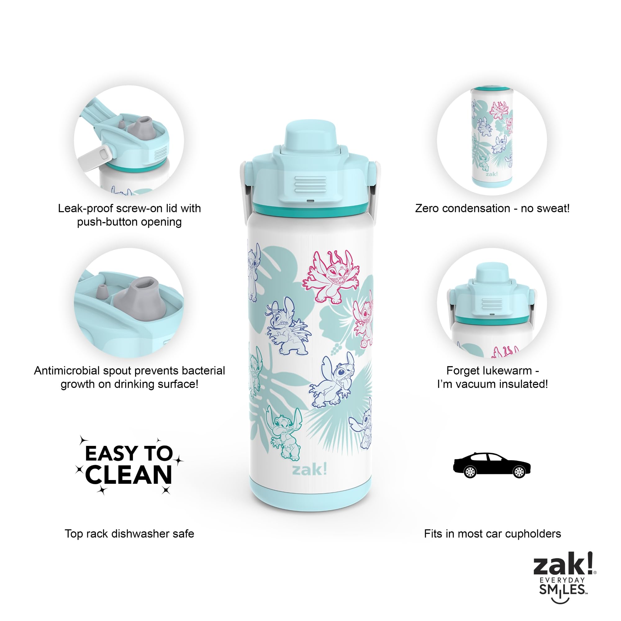 Foto 3 pulgar | Botella Aislante Zak! Beacon Disney Lilo And Stitch, 600 Ml - Venta Internacional.