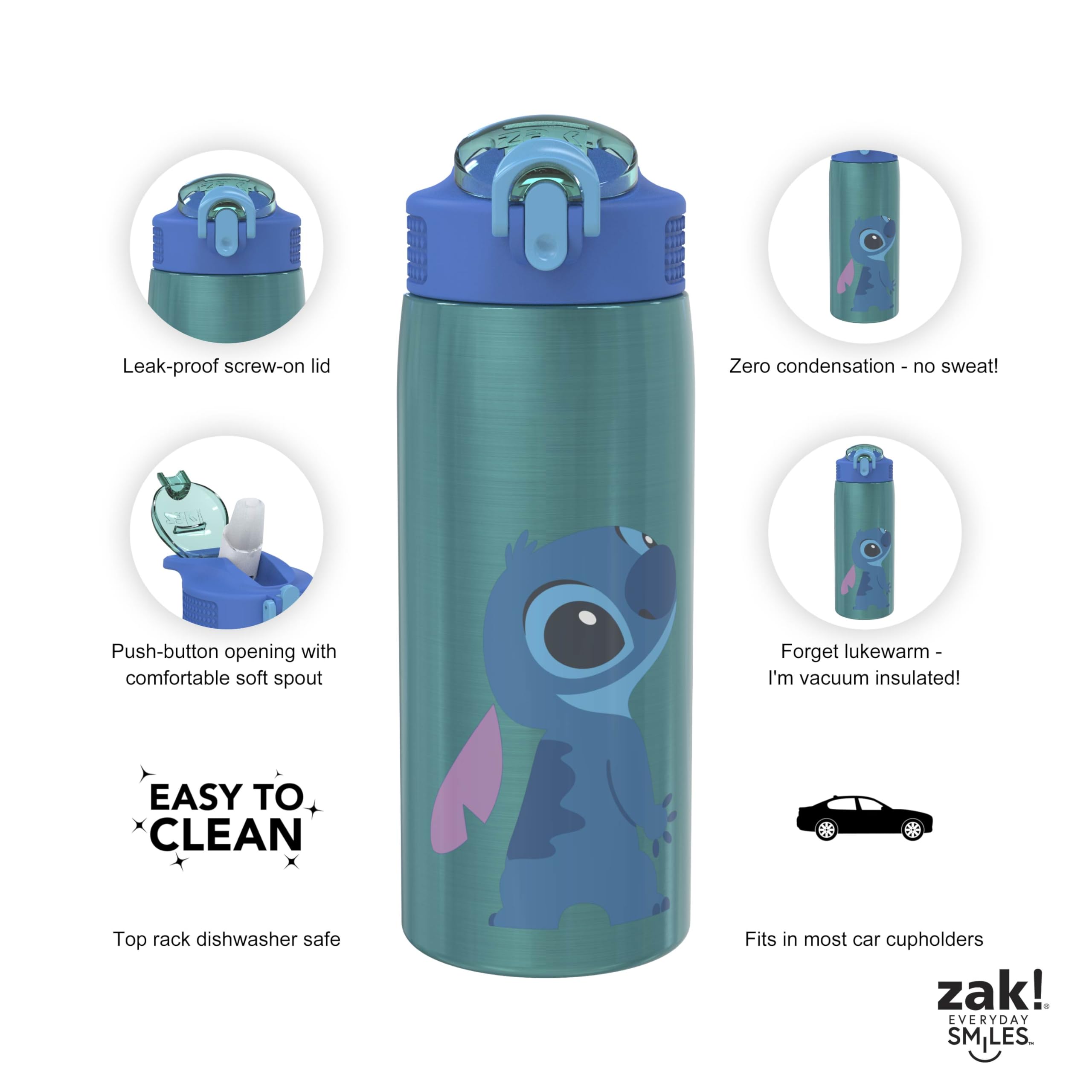Foto 5 pulgar | Botella De Agua Zak Designs Disney Lilo And Stitch 560 Ml - Venta Internacional.