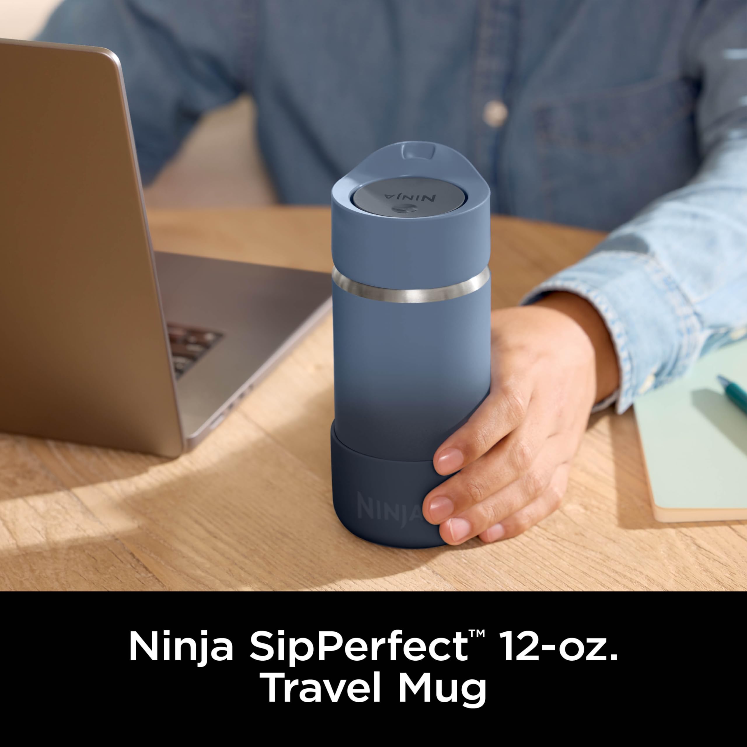 Foto 3 pulgar | Taza De Viaje Ninja Sip Perfect, 350 Ml, Acero Inoxidable, Azul Marino - Venta Internacional.