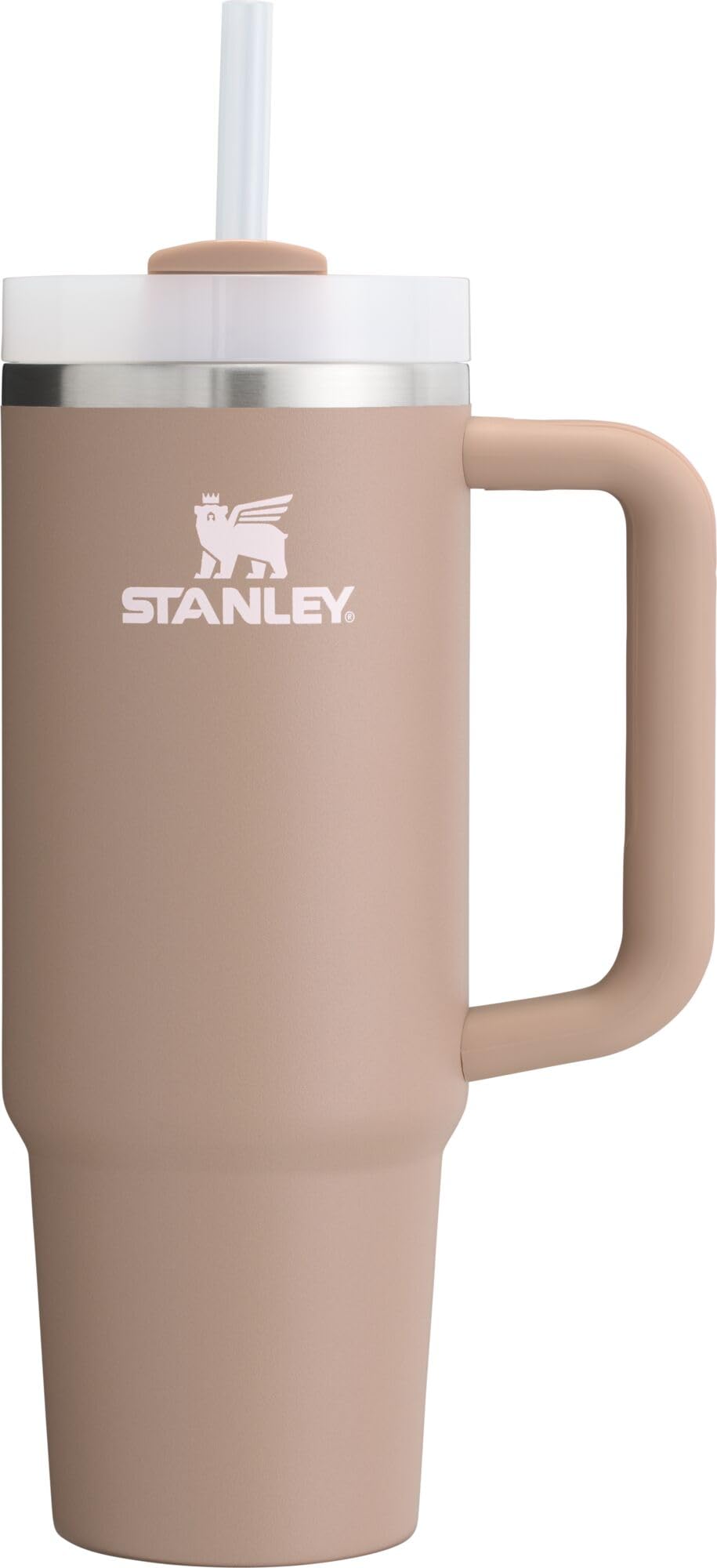 Vaso Stanley Quencher H2.0 Con Mango Y Pajita, 900 Ml, Color Almendra - Venta Internacional.