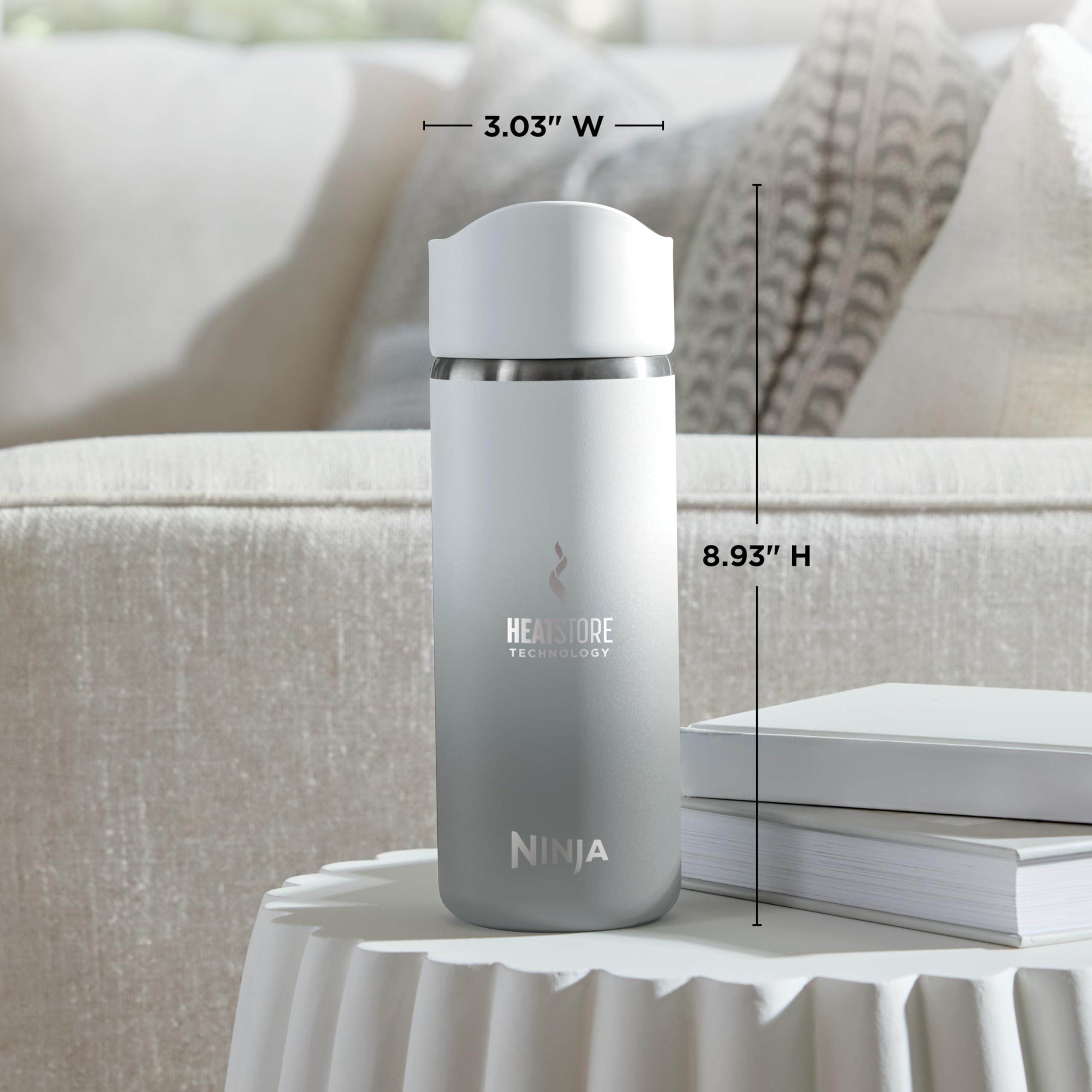 Foto 6 | Taza De Viaje Ninja Sip Perfect 473 Ml De Acero Inoxidable Blanca - Venta Internacional.