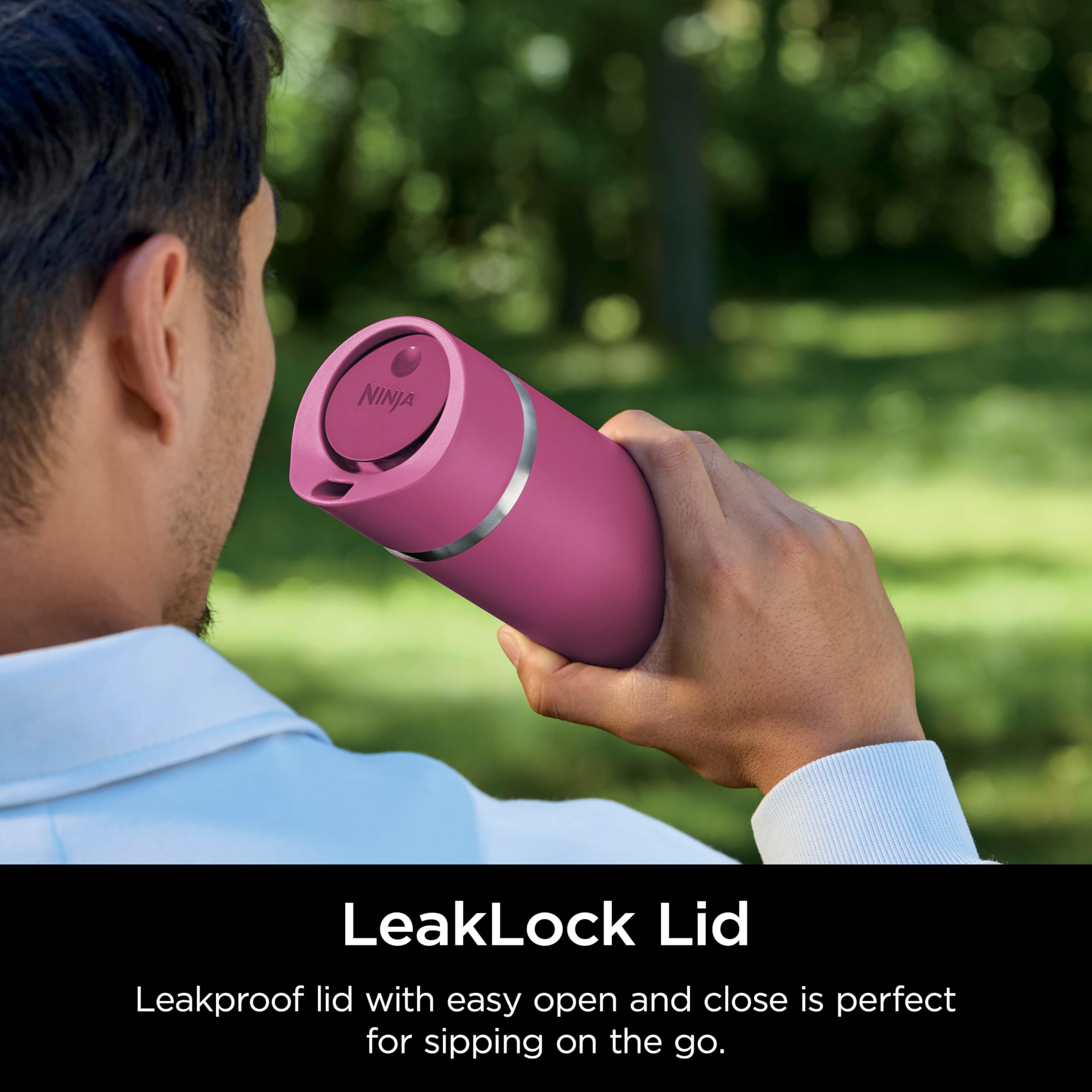 Foto 5 pulgar | Taza de Viaje Ninja Sip Perfect 473 Ml de Acero Inoxidable Rosa - Venta Internacional