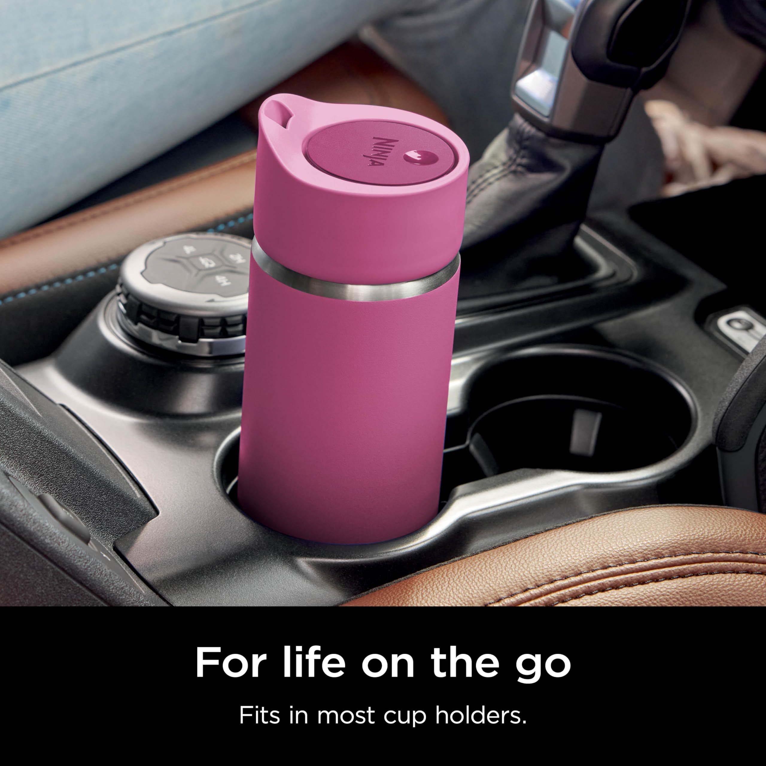 Foto 8 pulgar | Taza de Viaje Ninja Sip Perfect 473 Ml de Acero Inoxidable Rosa - Venta Internacional