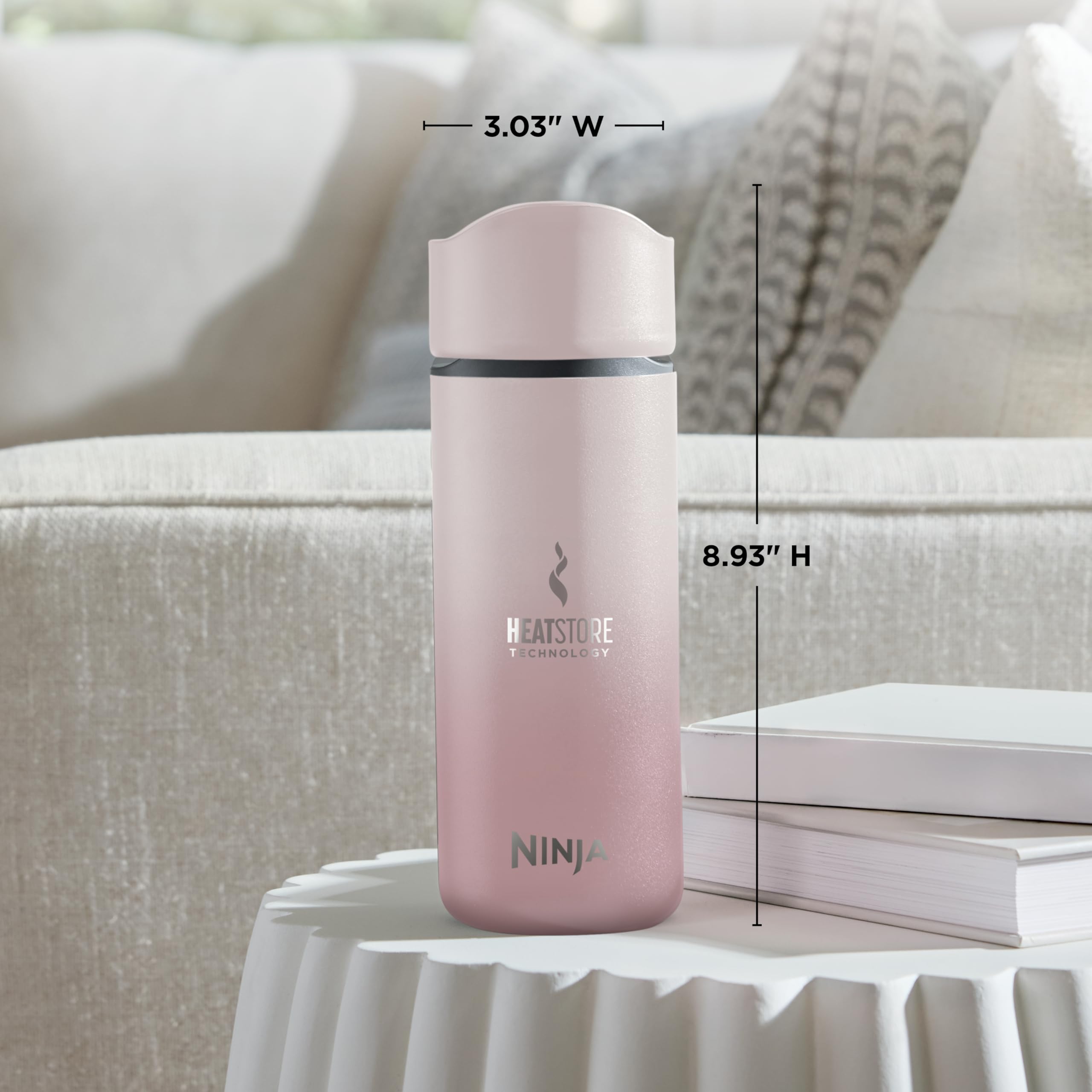 Foto 7 pulgar | Taza de Viaje Ninja Sip Perfect 473 Ml Acero Inoxidable y Cuarzo Rosa - Venta Internacional