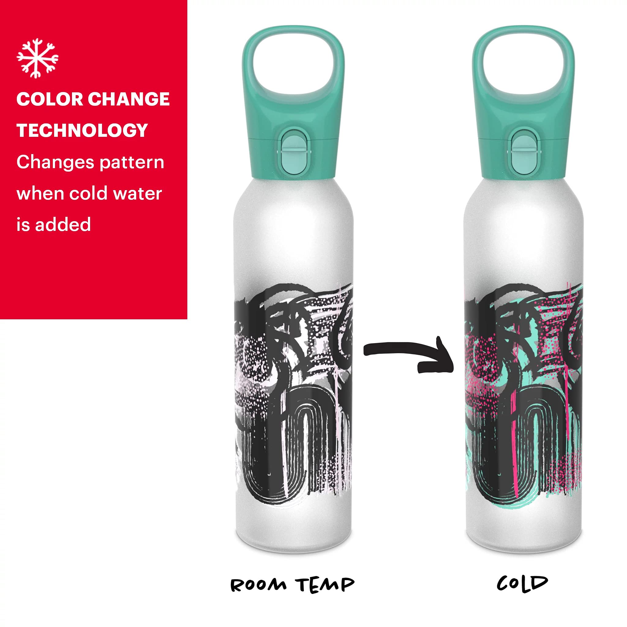Foto 3 pulgar | Botella de Agua Pyrex que Cambia de Color con Revestimiento de Silicona 500 ml - Venta Internacional