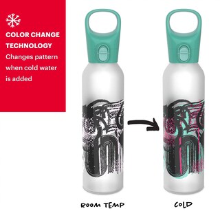 Foto 2 | Botella de Agua Pyrex que Cambia de Color con Revestimiento de Silicona 500 ml - Venta Internacional