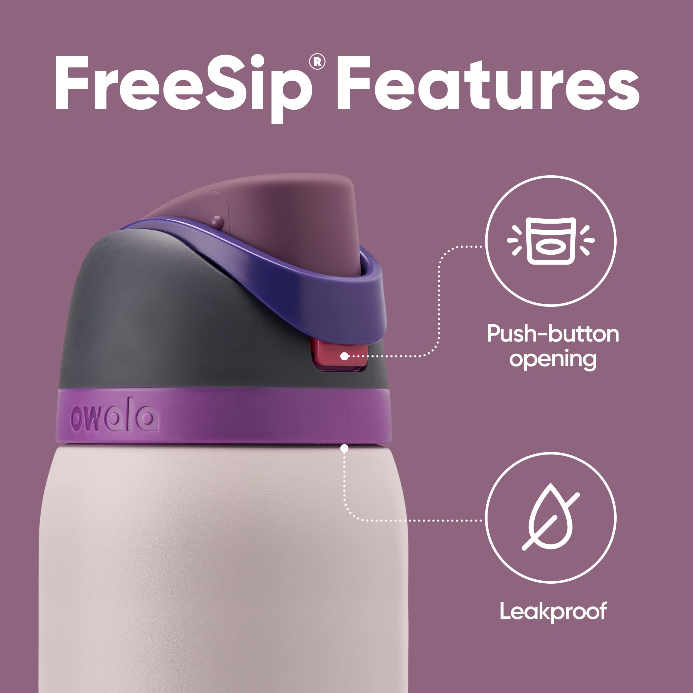Foto 4 pulgar | Botella De Agua Owala Freesip De Acero Inoxidable Con Aislamiento, 1,2 L - Venta Internacional.