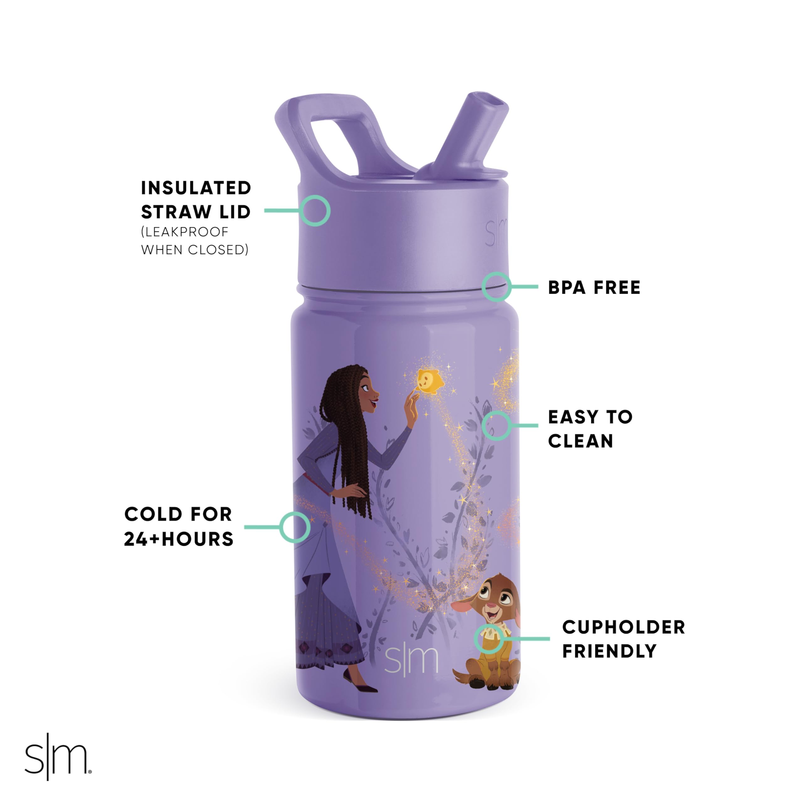 Foto 3 pulgar | Botella De Agua Simple Y Moderna Disney Wish Kids De Acero Inoxidable De 400 Ml - Venta Internacional.